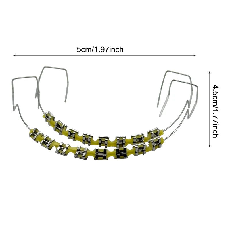 1 زوج طب الأسنان بين قوسين الأقواس مع هوك الأسنان اكسسوارات الديكور الأسلاك المعدنية الملونة تقويم الأسنان روابط الأوعية الدموية مع صندوق