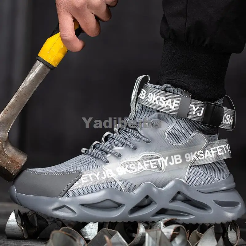 Work Safety Boots Men Women Shoes Steel Toe Safety Work Shoes Indestructible Shoes Anti-smash Fashion Sneakers Work Footwear