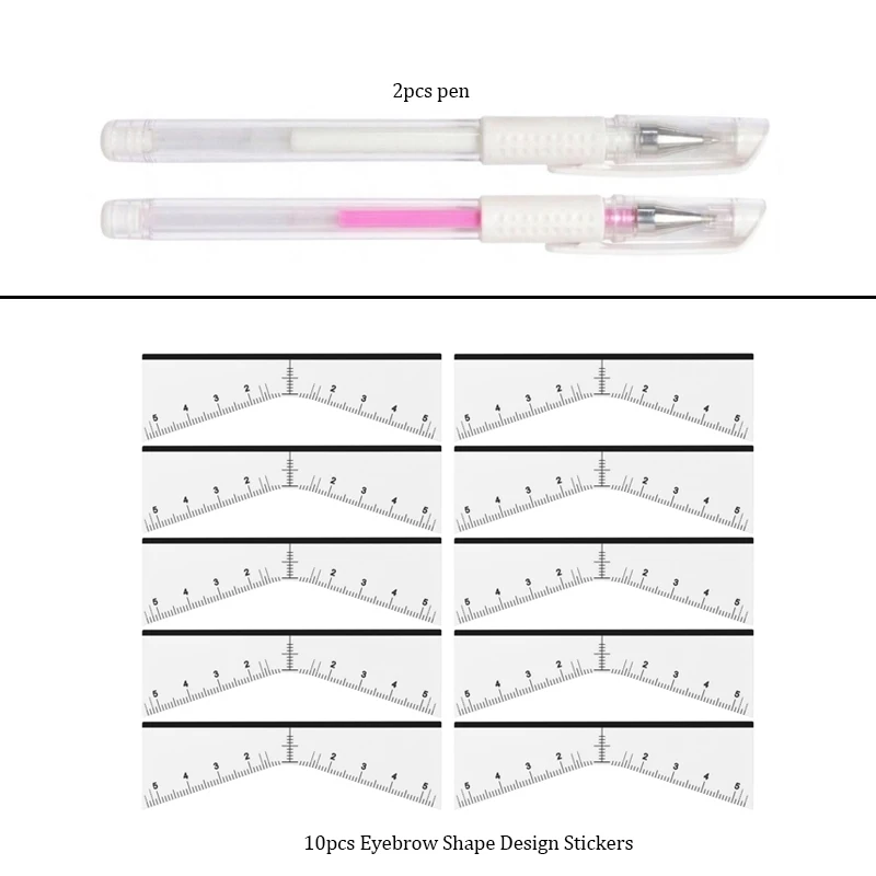 12pcs/set Microblading Mapping Brow Tools Eyebrow Shape Design Stickers for Permanent Makeup Brow Stencil Position Supplies