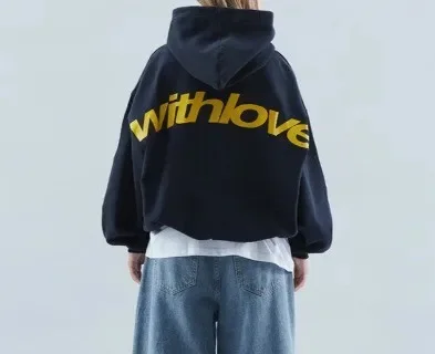 2026Europeanand American Cross Border Simple and Versatile Men's Women's Printed Hoodie American Couple Retro Loose Trendy Brand