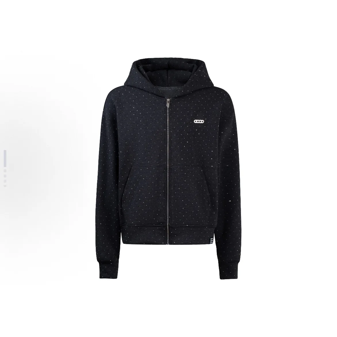 High-Quality Goodbrand Sparkling Silver Starry Sky Rhinestone Air Layer Unisex Hooded Sweatshirt