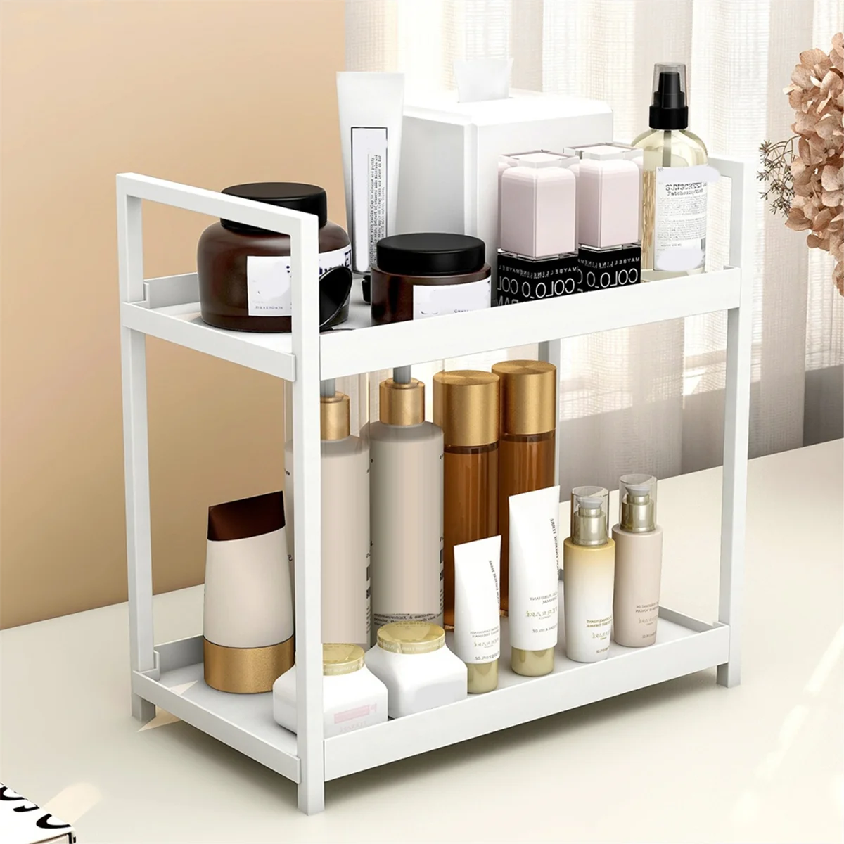 

live-Shelf Bathroom Countertop Storage Rack Cosmetic Shelf Kitchen Spice