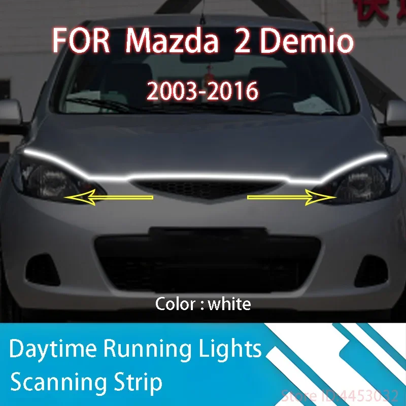 DRL Start Scan Strips Light FOR	Mazda	2 Demio	2003-2016	  Car Hood Light   Decorative Ambient Lamp 12V 59 Inches Waterproof