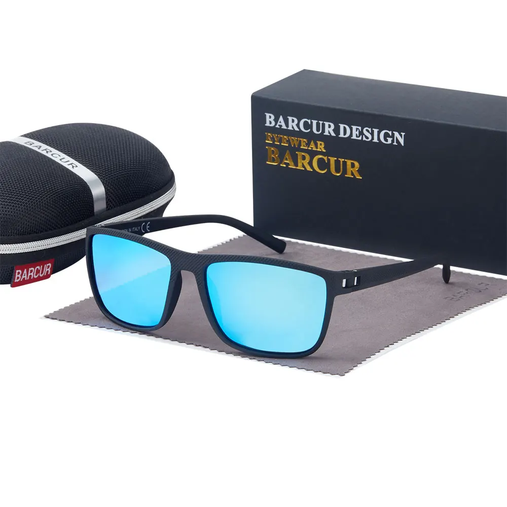 BARCUR Leichte und bequeme Herren-Sonnenbrille im lässigen Stil, modische Dekoration, quadratischer Rahmen, Straßenfotografie – Detail 13