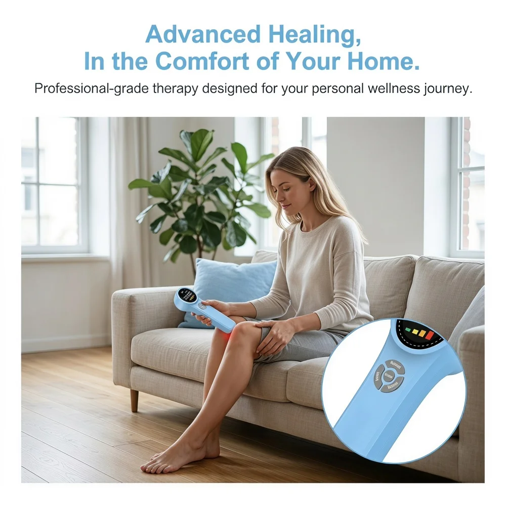 Appareil de thérapie laser de bas niveau professionnel ZJZKTOP 1760mW, 3 longueurs d'onde, 24 diodes laser, équipement de physiothérapie portable, modes continu et pulsé pour la relaxation des tissus profonds, le soulagement des douleurs articulaires, utilisation pratique à domicile, en clinique et en vétérinaire.