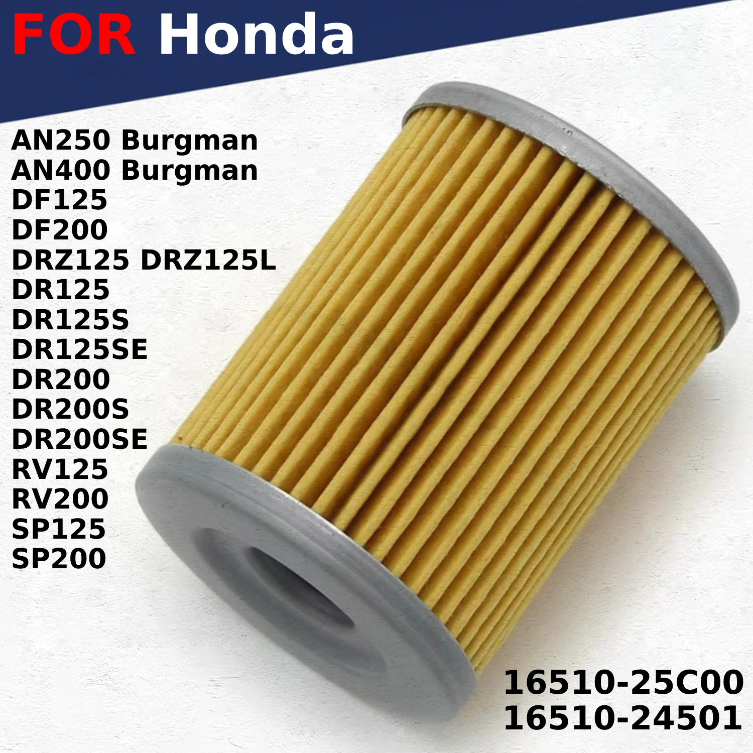 16510-25C00 16510-24501 Oil Filter Fits for Suzuki AN250 AN400 DF200 DRZ125 DR125S DR125SE DR200S RV125 RV200 SP125 SP200 Parts