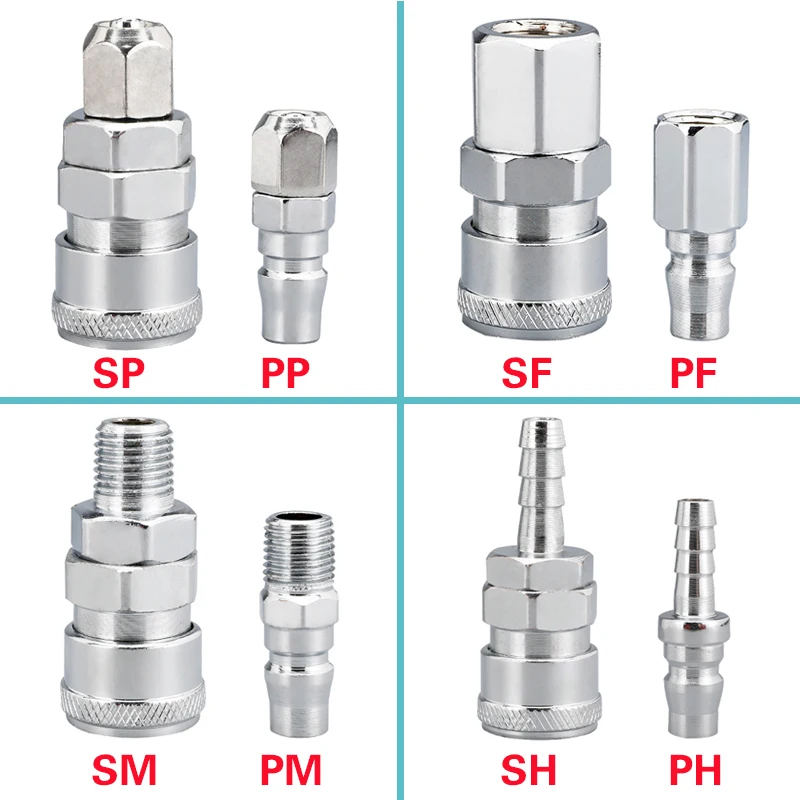 Pneumatic Fittings C Type Hose Quick Connector High Pressure Coupler Plug Socket PP SP PF SF PH SH PM 20 30 40 Air Compressor