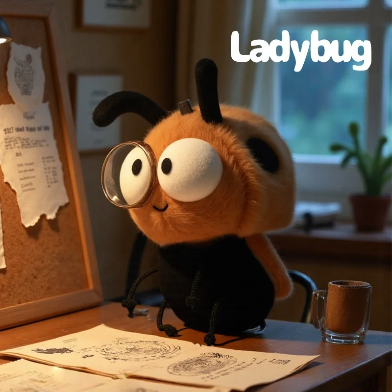 17cm Cartoon Funny Insect Series Plush Toy Movie Stuffed Animals Cute Jungle Ladybug Cristatellus Perfect Birthday Gift for Kids