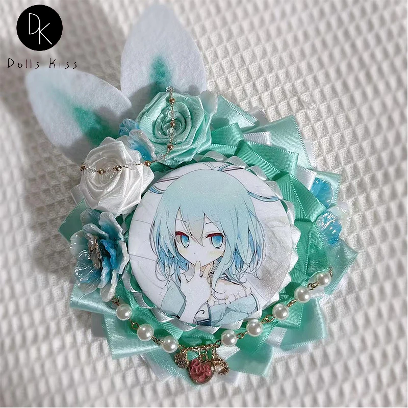 

75mm Lolita Ita Bag Pins Anime Badge Holder Rabbit Ear Ita Bag Pins Display Ita Bag Decorate for Badges Girls Itabag Accessories