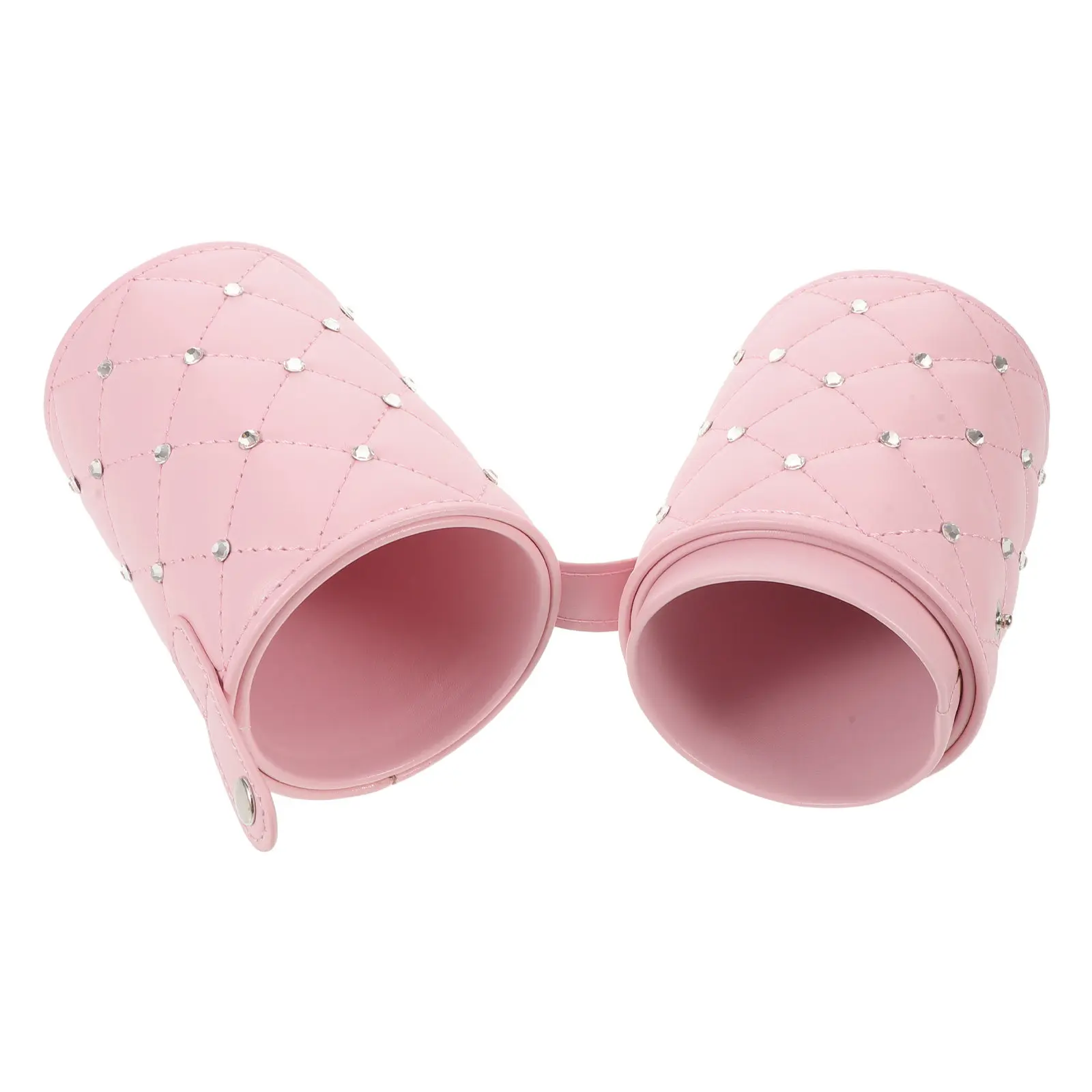 Stylish Pink Rhinestone Makeup Brush Organizer Dustproof Cover Desk Pencil Cup Travel Storage Case Makeup Holder