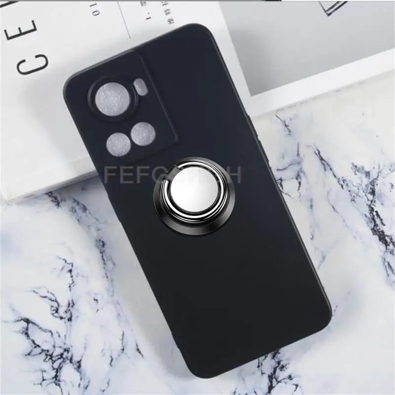 For OnePlus 10T Ace Pro Racing CPH2415 CPH2413 Back Ring Holder Bracket TPU Soft Silicone protect Case Anti falling shell