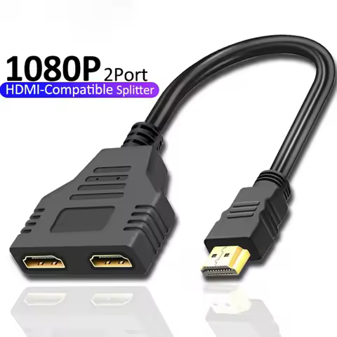 hdmi Cable 2 Dual Port Y Splitter 1 In 2 Out HD 4K 1080P Cable Adapter For LCD TV Box PS3 hdmi-compatible Splitter Cords