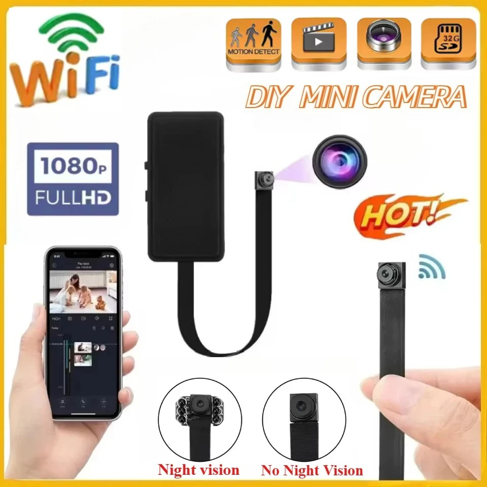 لتقوم بها بنفسك HD 1080P واي فاي كاميرا صغيرة مسجل فيديو محمول كاميرا فيديو صغيرة P2P كاميرا ويب لاسلكية حلقة تسجيل دعم العرض عن بعد #1