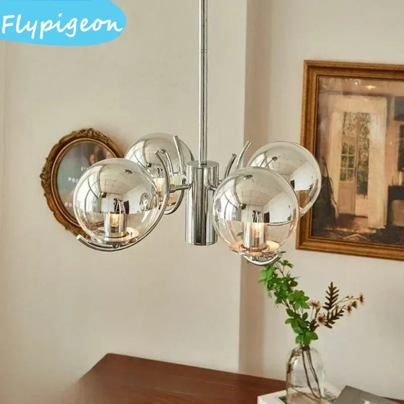 

Creative Chrome LED Chandelier Modern Pendant Light for Restaurant Bedroom Art Exhibition Ceiling Lighting Decor Chandelier Lamp