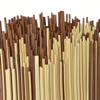 [Bamboo DIY Building Set] 100pcs Bamboo Stick Combination Set - 5*5*300mm/0.2*0.2*11.81inch Mix DIY Building Model wood Material
