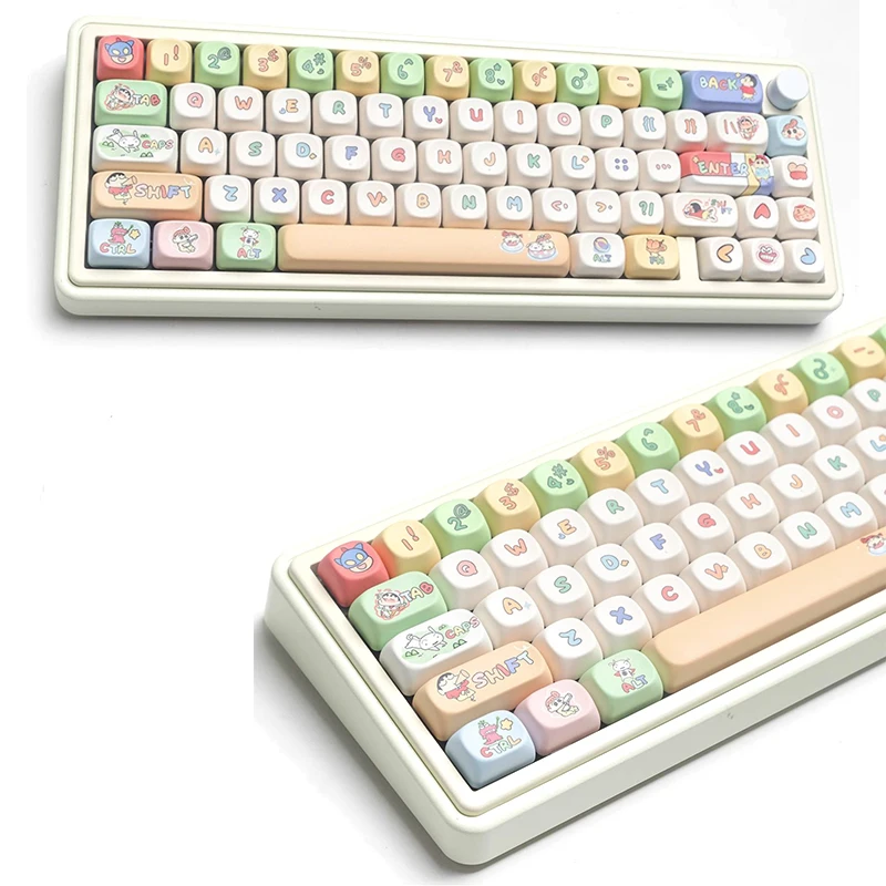 

Crayon Shin-chan Keycap Anime PBT MOA Profile Mechanical Keyboard Keycaps Cartoon DIY Gaming Keycaps Keyboard Accessories Gift