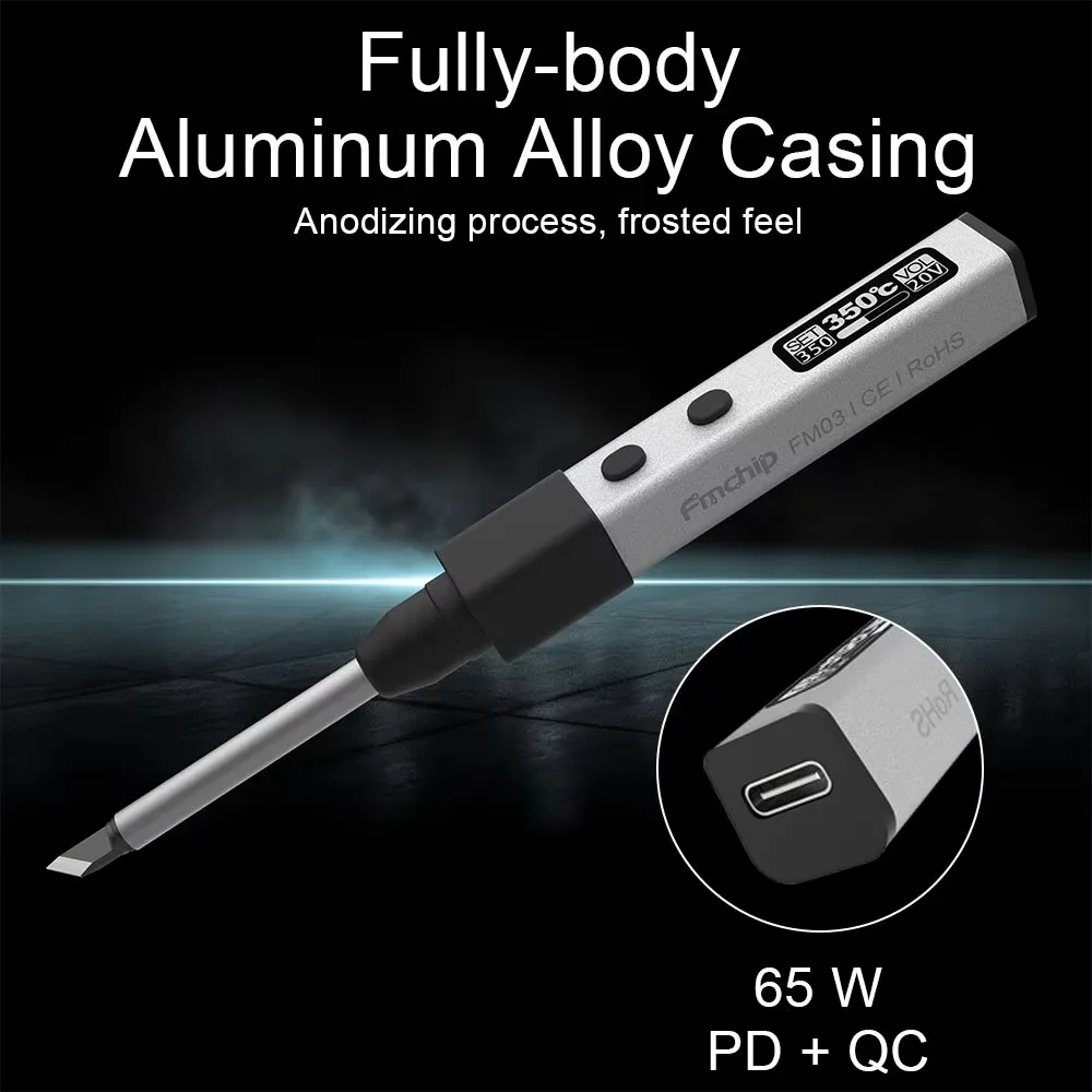 DCNB 65W FM03 Mini Soldering Iron Portable Smart Adjustable Temperature Aluminum Alloy Digital LCD Display Solder Station Tools