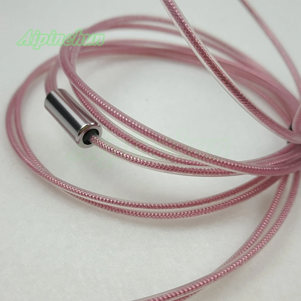 Aipinchun kabel Audio Earphone DIY, kawat pengganti perbaikan Headphone, Earphone 3 tiang 3.5mm, warna merah muda