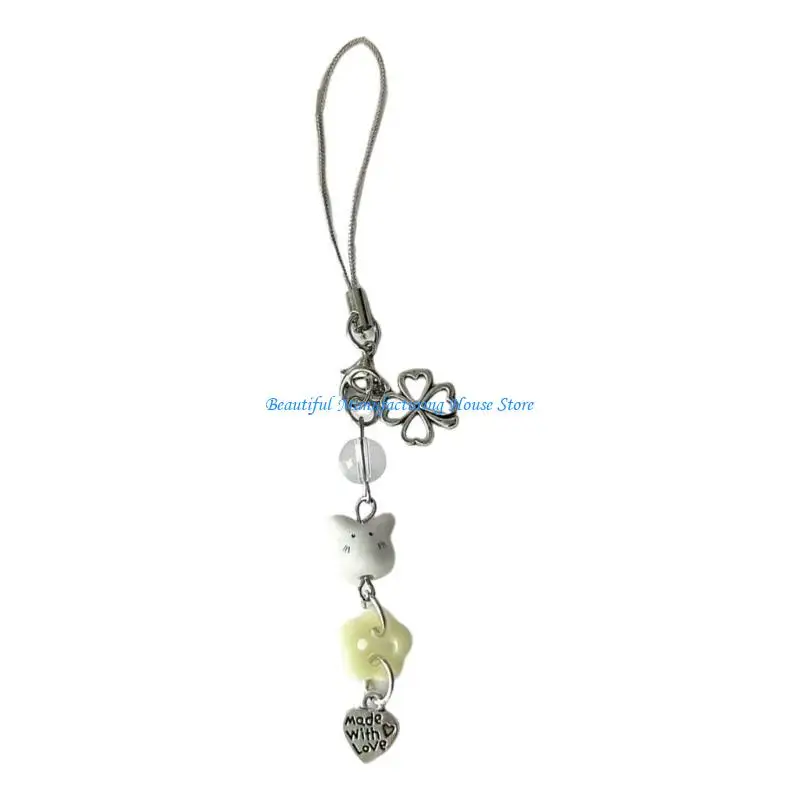 E56A حزام الهاتف المصنوع يدويًا، حبل الهاتف، ملحقات الموضة الملونة للهواتف والحقيبة