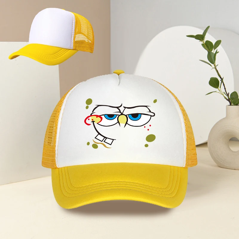 Модная-бейсболка-кепка-sponge-boby-square-pants-из-сетки-милая-для-активного-отдыха-для-родителей-и-детей-солнцезащитная-регулируемый-размер-подарки