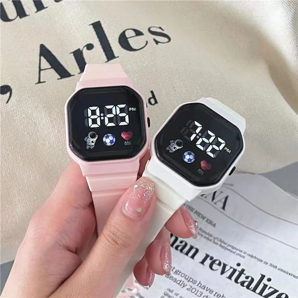 Spaceman LED Digital Watches Newest Fashion Waterproof Kids Sport Watch Silicone Strap Electronic Wristwatch Men Women Student