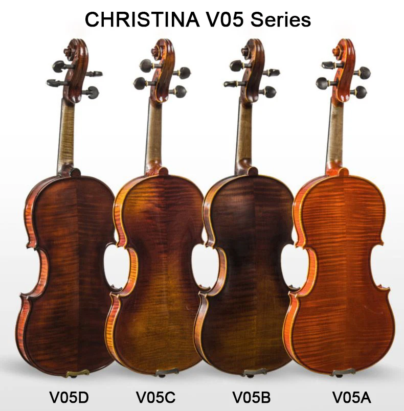 CHRISTINA V05 series All handmade violin 4/4 3/4 size Professional grade test adult beginner playing grade student violino set