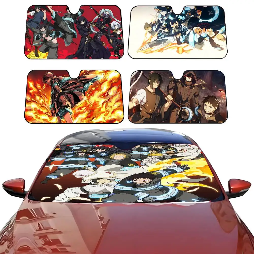 

Солнцезащитный козырек в стиле аниме F-Fire F-Force, зонтик от солнца на лобовое стекло автомобиля, защита от ультрафиолета и внутренний охладитель