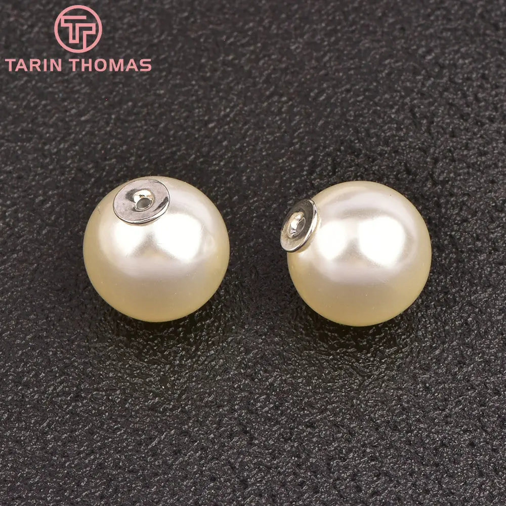 (4095)10PCS Champagne Gold Color Plated Acrylic Pearl Earring Back Stopper for Earring Jewelry Making Finding Accessories