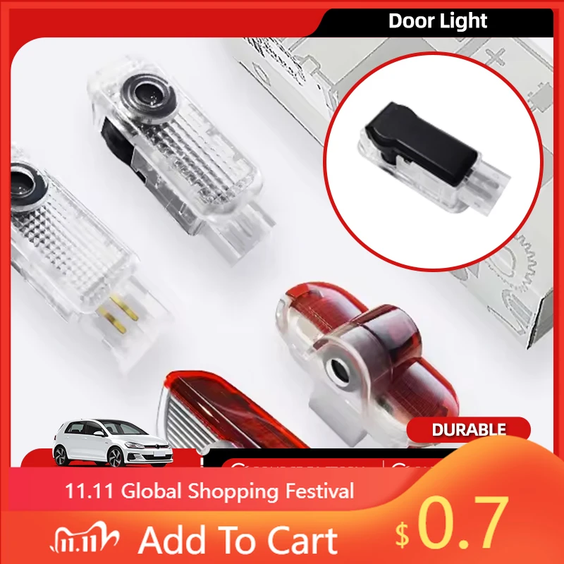 

Для Volkswagen VW внутренние наклейки чехол для ключей 2 шт. светодиодный проектор двери автомобиля логотип приветственный свет для Volkswagen Golf Sagitar Passat T