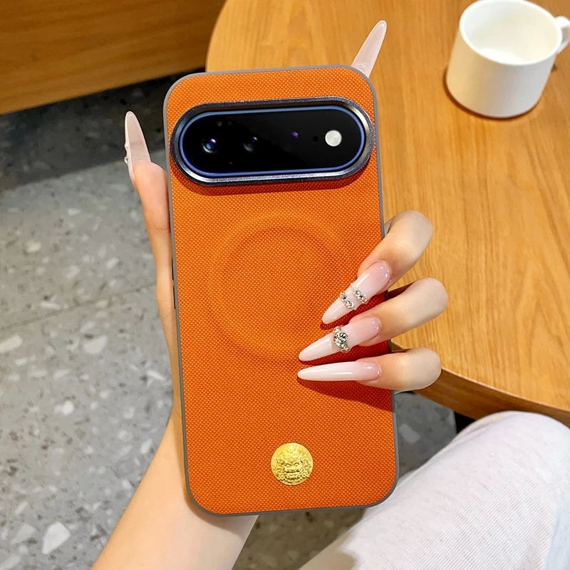 For Google Pixel 11 Pro XL 11 10 9 Pro XL Case Luxury Matte Leather Magnetic Wireless Charging Shockproof Back Cover Accessories