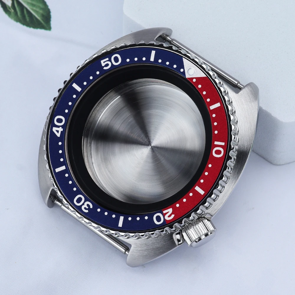 45mm Waterproof Steel Watch Case Sapphire For Mod Turtle Abalone NH35 NH36 NH38/34 28.5mmDial 120 Clicks Watch Accessories Parts