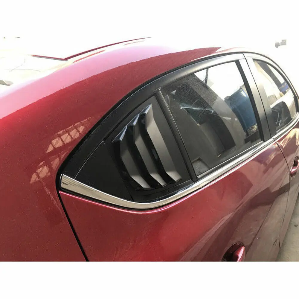 Voor Mazda 3 Axela 2014-2018 Auto Achter Louvre Venster Side Sluiter Cover Trim Sticker Vent Scoop ABS Koolstofvezel zwarte Accessoires