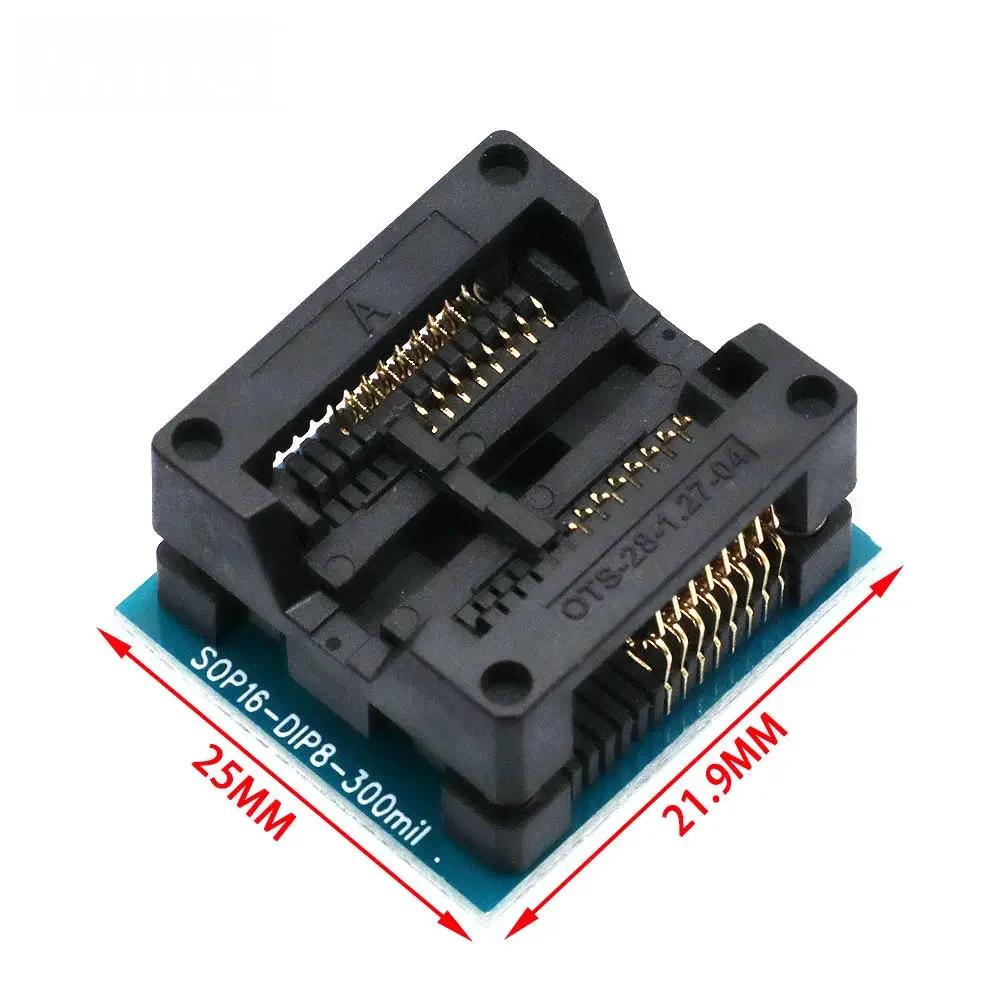 208mil 209mil 150mil 200mil SOP16 to DIP8 Adapter+SOP8 Socket Suitable for EZP2010 EZP2013 CH341A TL866CS TL866A Programmer