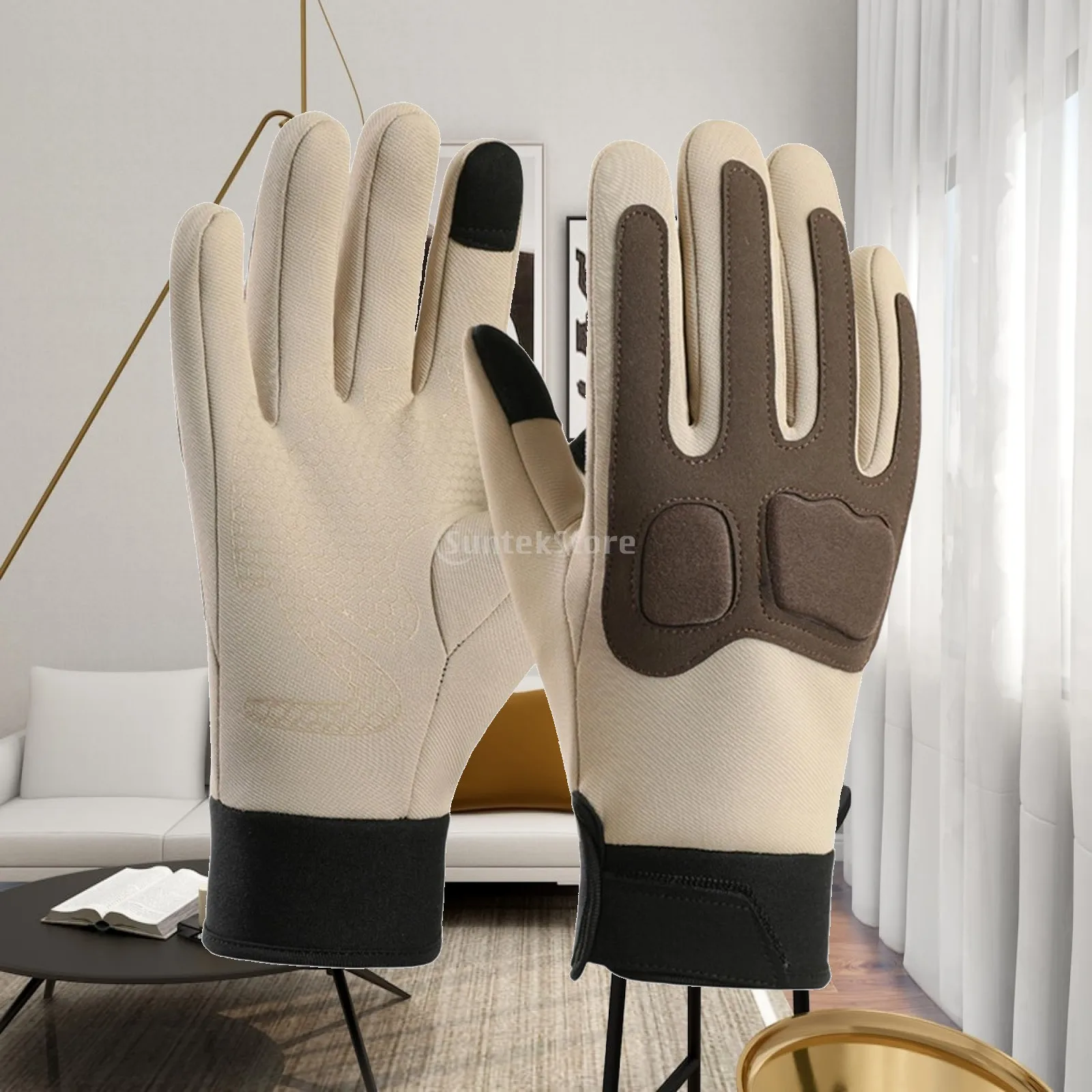 Motorcycle Gloves Polyester Unisex Fleece Lined Touch Screen Winter Biking Accessories for Motorbike Riding Outdoor Activities