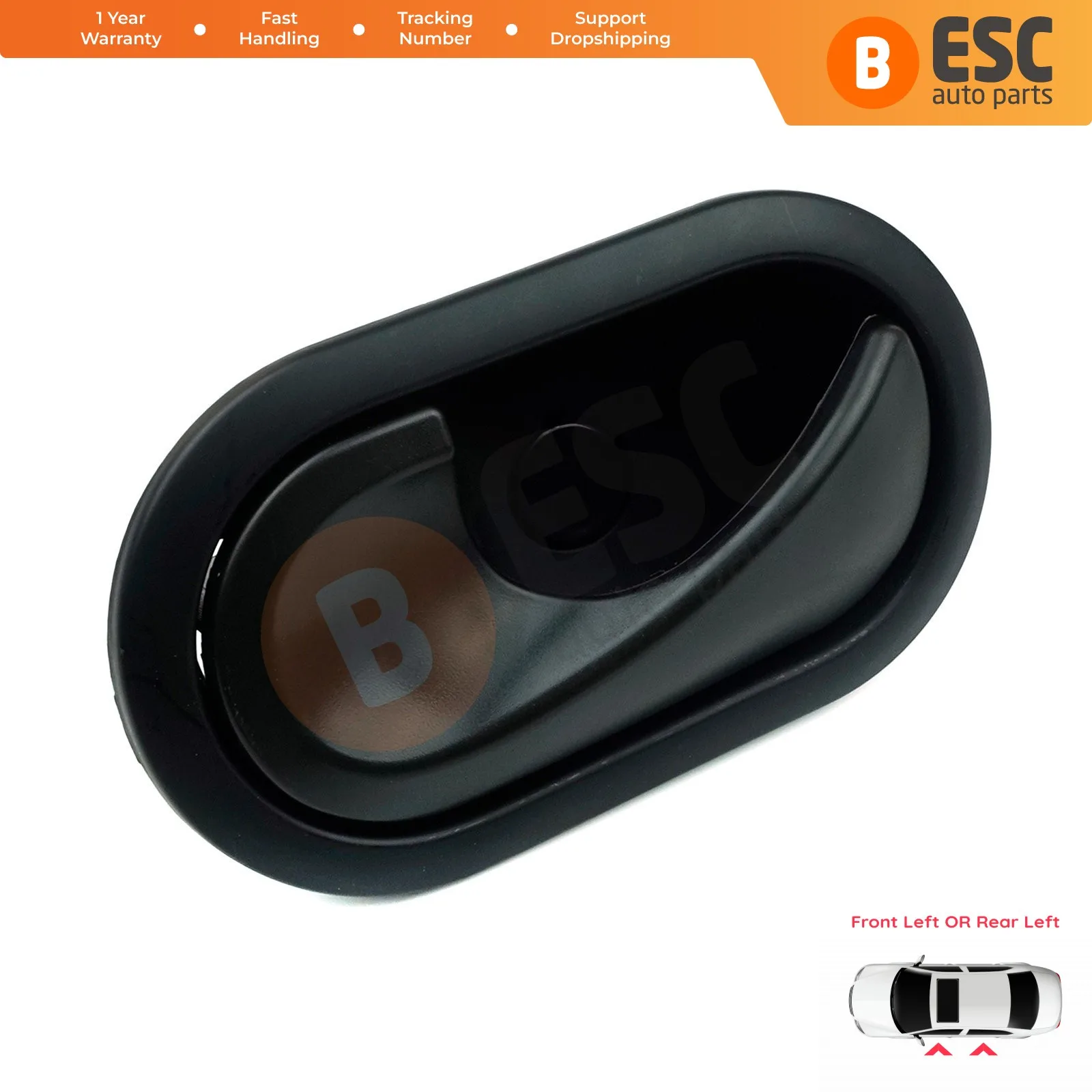 

ESC Auto Parts EDP95 Interior Door Handle Front OR Rear Left Door Black 8200028487 5005400006 for Renault Megane 2 2002-2008