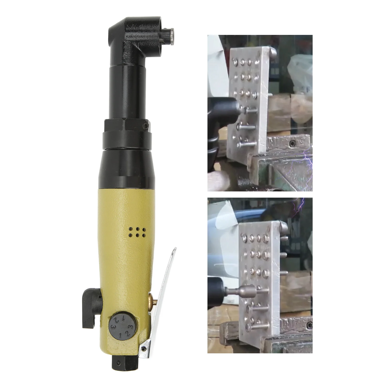 

1/4in Inlet Pneumatic Screwdriver with Bits Elbow Impact Air Screw Driver 0.5‑0.7Мpa 8500rpm