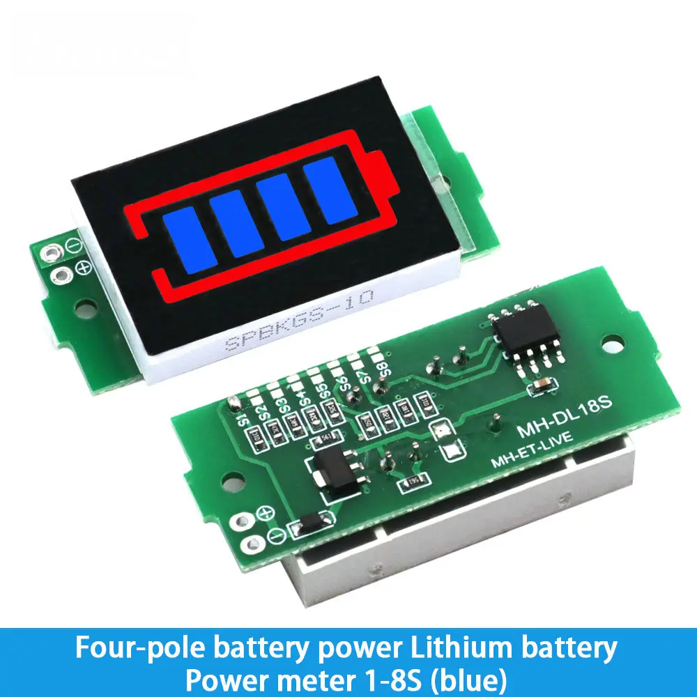 1-8S 1S/2S/3S/4S pojedynczy 3.7V wskaźnik pojemności baterii litowej Tester 4.2V wyświetlacz pojazd elektryczny Tester mocy akumulatora Li-ion