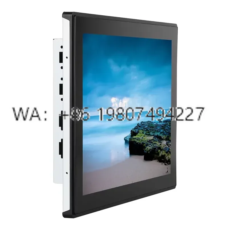 for 15 Inch Capacitive Touch Screen IP65 Front Waterproof Aluminum Metal True Flat LCD 4:3 USB DC Industrial Grade