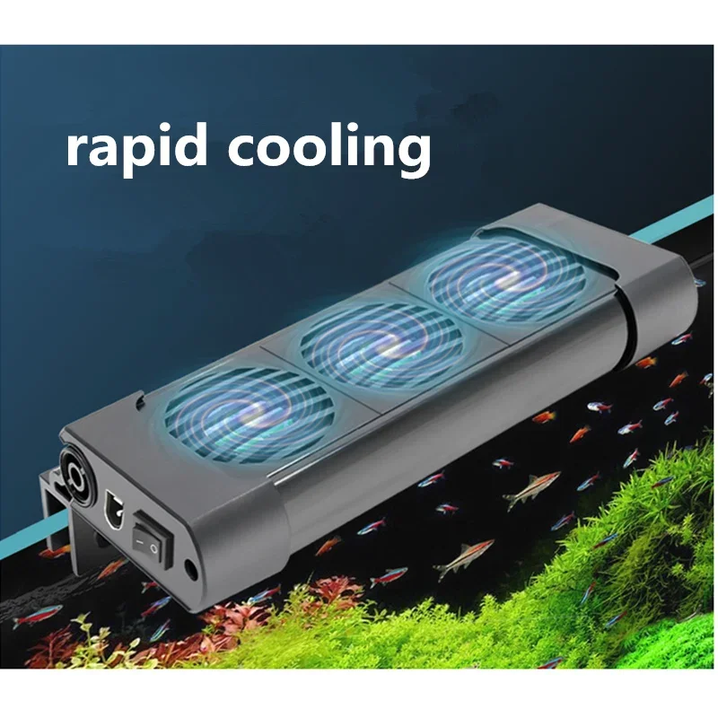 Aquarium Fish Tank Cooling Fan System Chiller Control Reduce Water Temperature 2/3/4/5 Fan Set Cooler Marine Pond Accessories