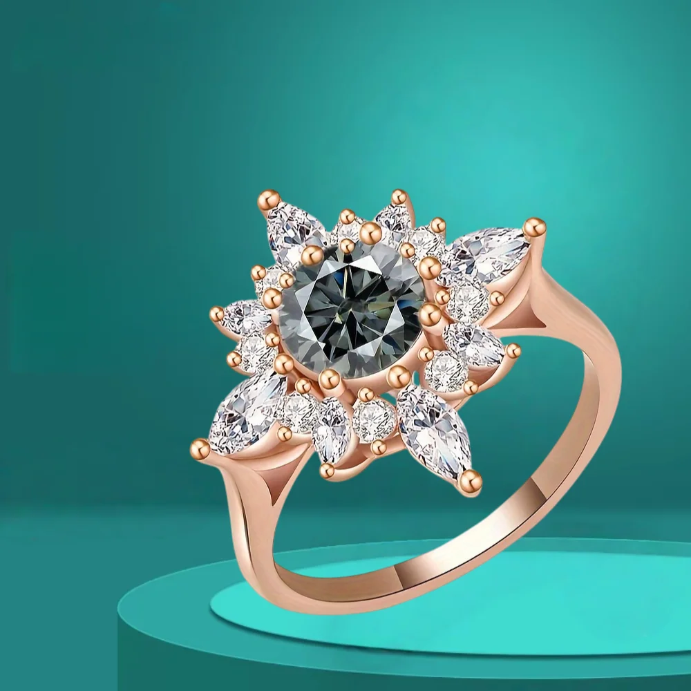 2 Carat Flower Design Moissanite Engagement Ring, Suitable For Women, S925 Sterling Silver, Elegant And Exquisite Design, Noble