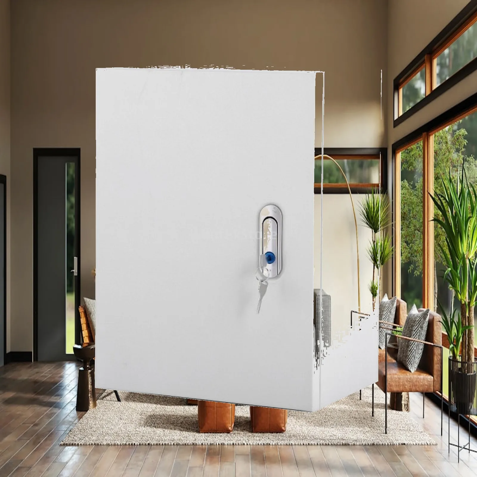 Indoor Electric Panel Wall Mounted Cabinet Iron Enclosure for Control Hardware with Secure Keyed Lock