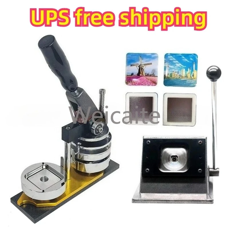 

50*50mm 2*2 Inch Square Fridge Magnet Maker Machine Kit with Paper Cutter and 100 Sets Fridge Magnet Materials
