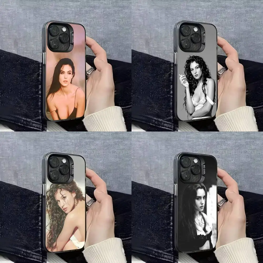

M-Monica Actress Bellucci Phone Case For iPhone 16,15,14,13,12,11,Mini,Pro,E,SE4,XS,MAX Black Candy Matte Cover