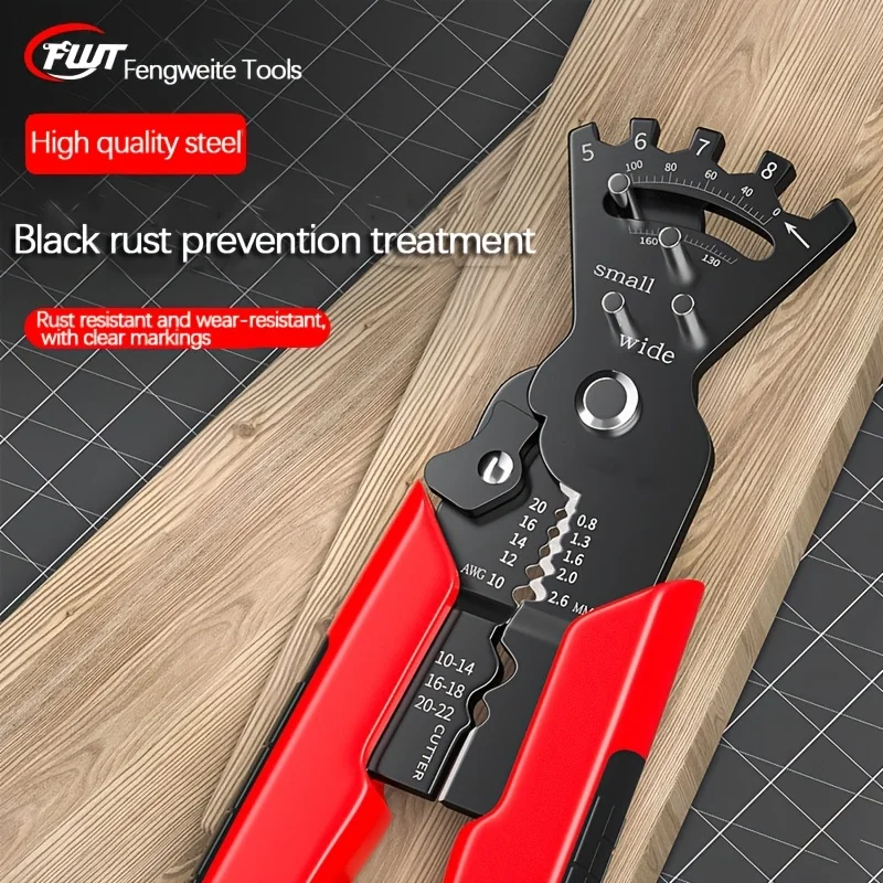 Professional-Grade Wire Bender Pliers - Red Handle, Crimping & Stripping Tool for Electricians, Precision Manual Bending