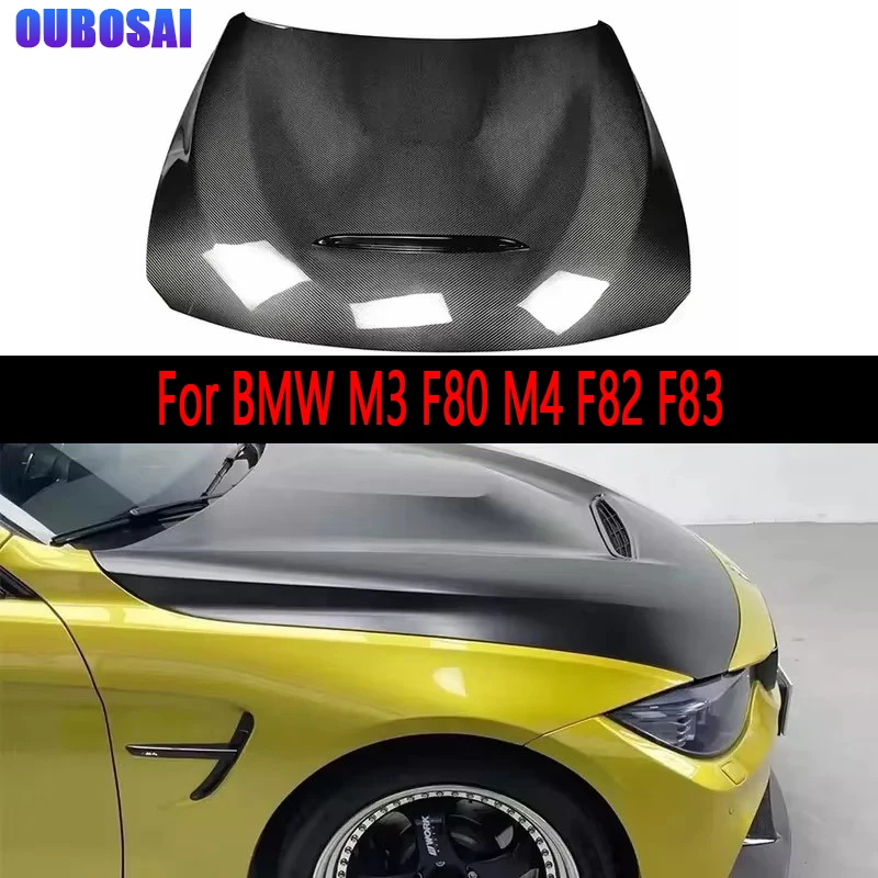 For BMW M3 F80 M4 F82 F83 Carbon Fiber Hood Engine Cover Hood Car Headliner Hood Cover GTS Style 2014-2020 body kit