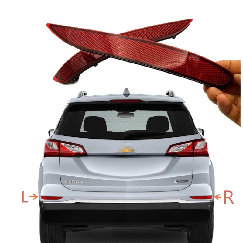 Red Lens Rear Bumper Reflector Warning Light Cover Decoration Strip For Chevrolet Equinox 2018 2019 2020