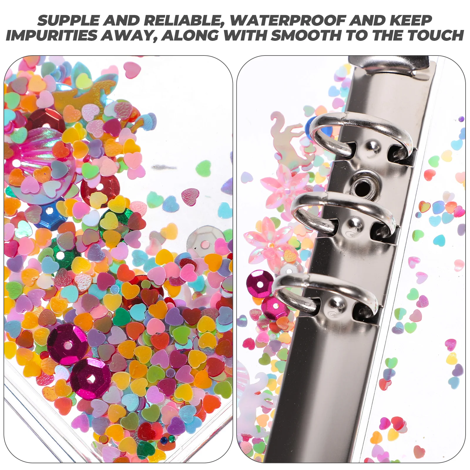 

Loose Leaf A6 Binder Notebook Cover Transparent Sky Glitter Binder Shell Office School Supplies Scrapbook Cover Notebook