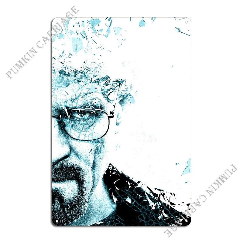 Walter White Shattering Metal Sign Cinema Cave Mural Mural Tin Sign Poster