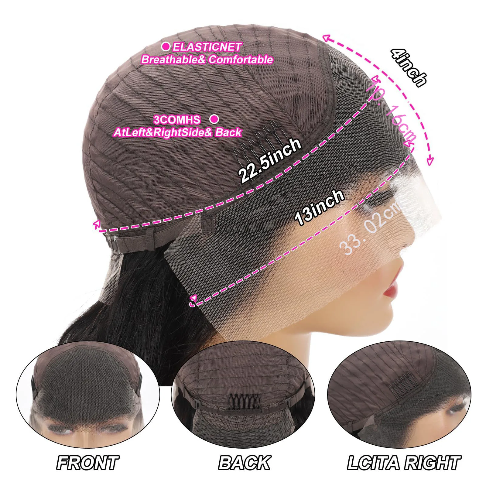 Wig gelombang tubuh 300% 13x6 HD Wig rambut manusia renda depan Wig renda Brasil 30 inci UNTUK WANITA HITAM