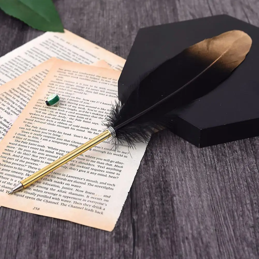 1Pcs Creative Feather Ballpoint Pen Fashion Business Gifts Student School Stationery Office Supplies Souvenir Writing Pen